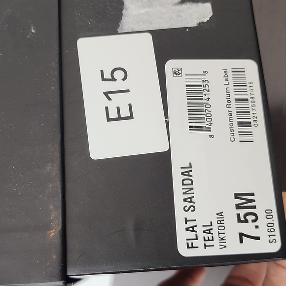 NEW AAJ By Aminah Womens Viktoria Embellished Flate Teal 7.5 Ankle strap Sandals - Picture 9 of 9